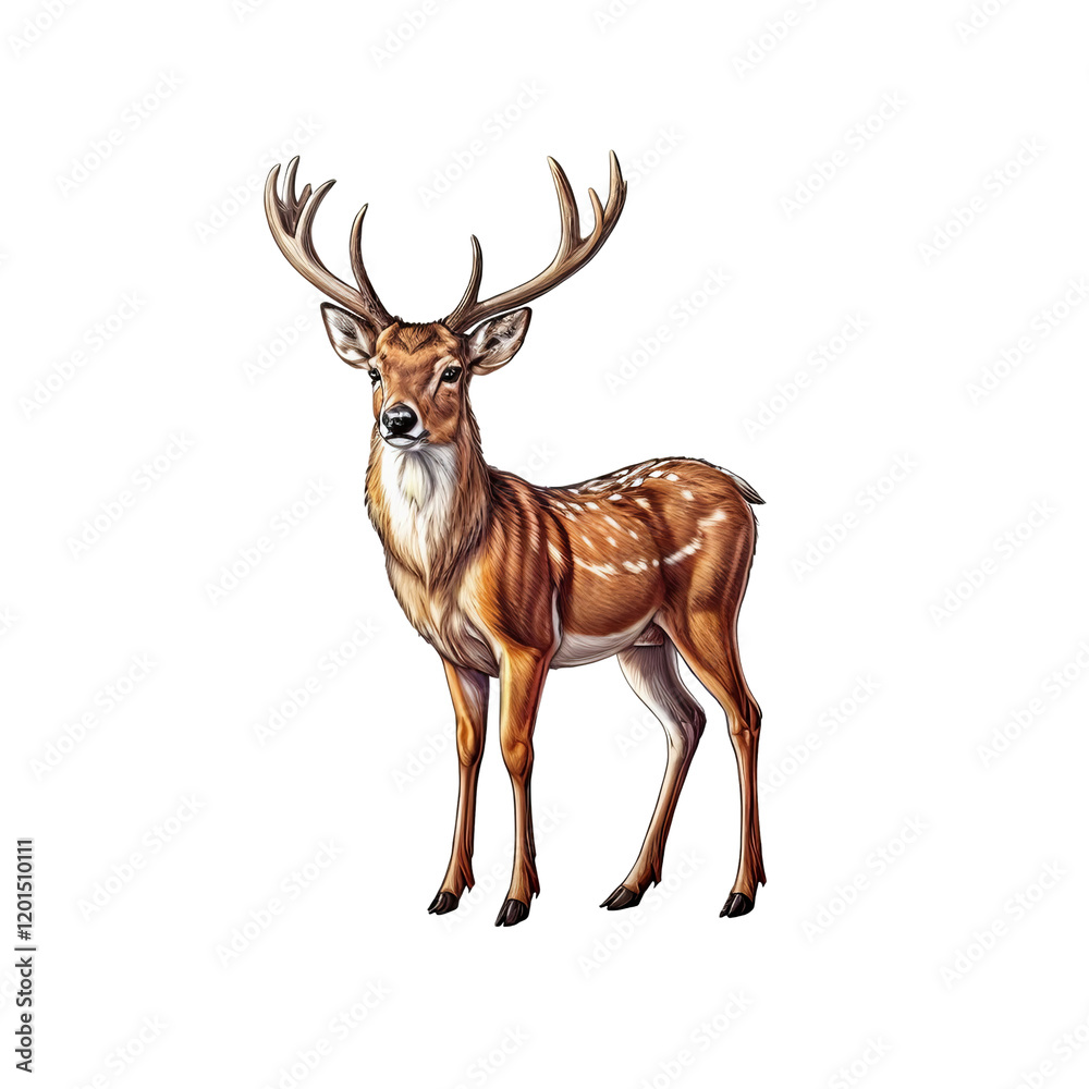 Majestic Fallow Deer: A regal fallow deer, showcasing its spotted coat and impressive antlers, stands majestically against a clean background. Its gaze is direct, commanding attention. Majestic Fallow Deer: A regal fallow deer, showcasing its spotted coat and impressive antlers, stands majestically against a clean background. Its gaze is direct, commanding attention.