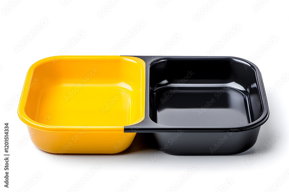Empty plastic tray mockup isolated on white background, template, design. Empty plastic tray mockup isolated on white background, template, design.