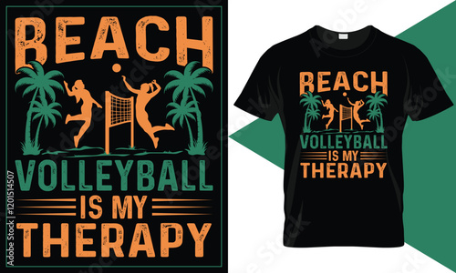 Beach Volleyball t-shirt design. Volleyball game in beach. Beach volleyball vintage typography silkscreen t-shirt print vector illustration.