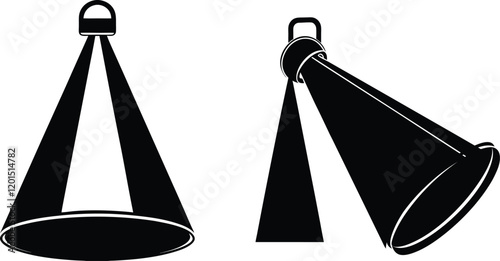 Spotlight silhouette vector illustration