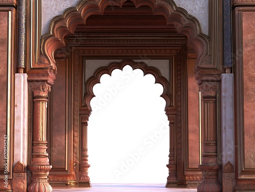 Ornate Wooden Archway Entrance Architectural Design photo