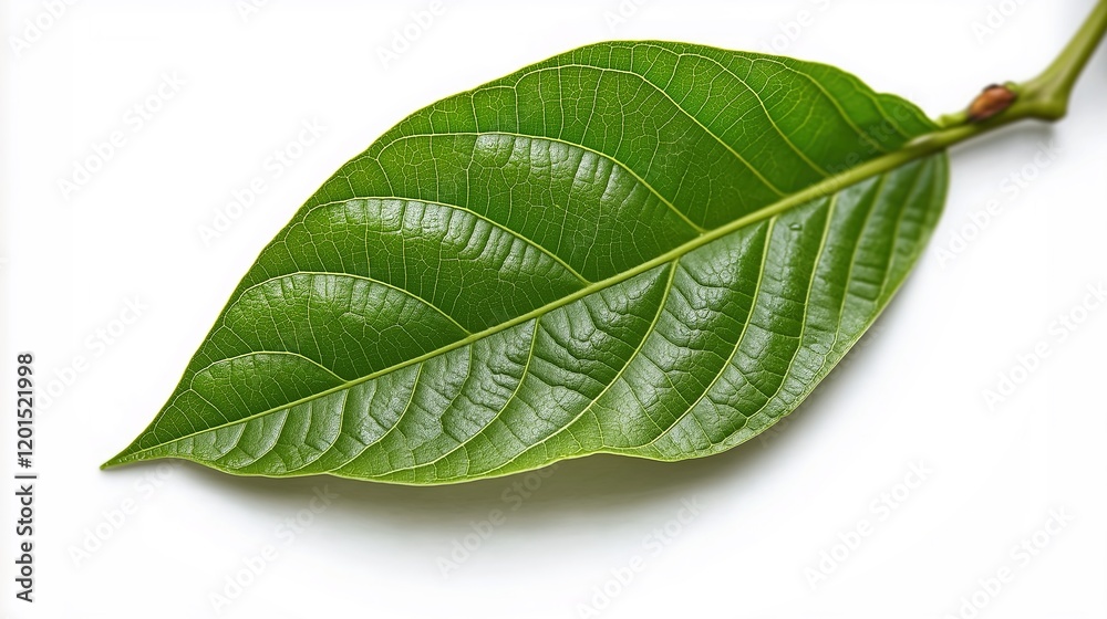 Fototapeta premium green cocoa leaf isolated on white