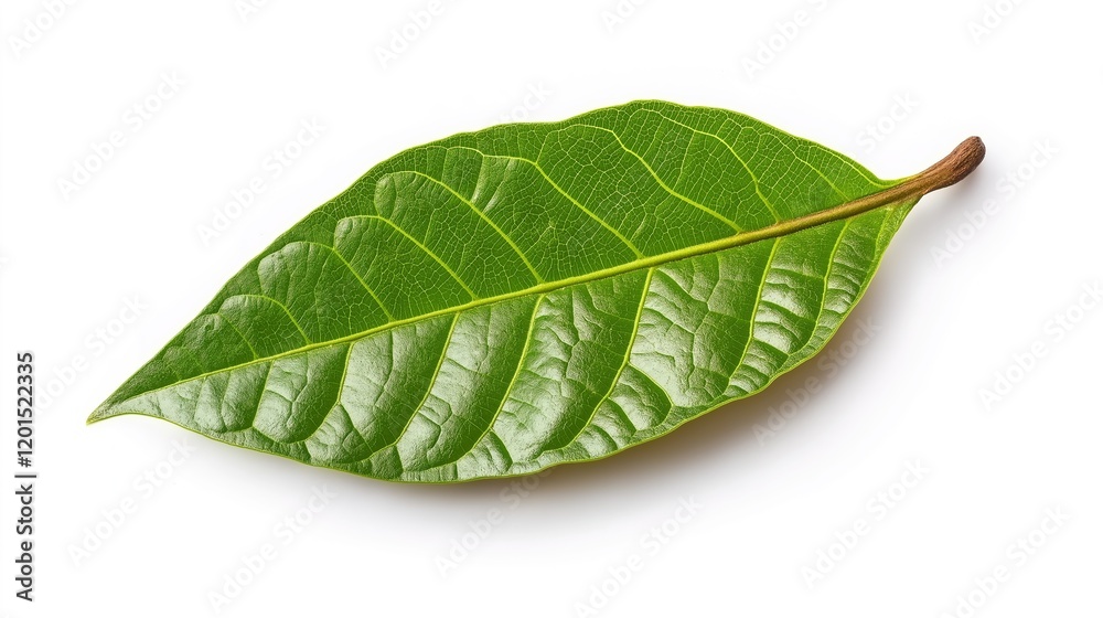 Obraz premium green cocoa leaf isolated on white