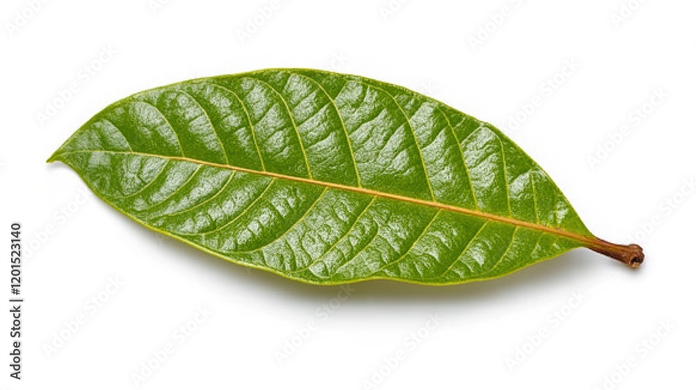 Fototapeta premium green cocoa leaf isolated on white
