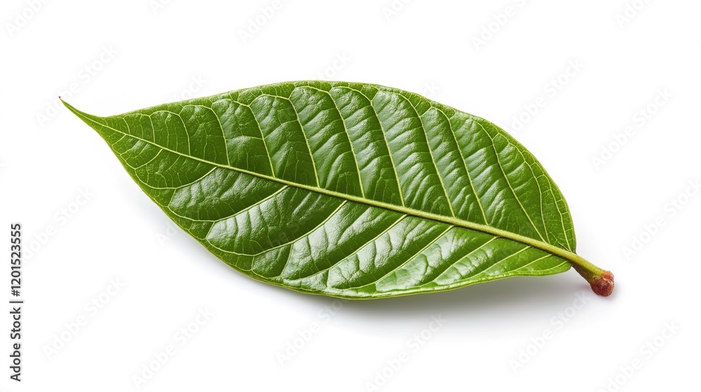 Fototapeta premium green cocoa leaf isolated on white