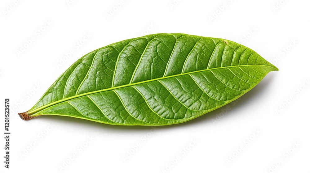 Obraz premium green cocoa leaf isolated on white