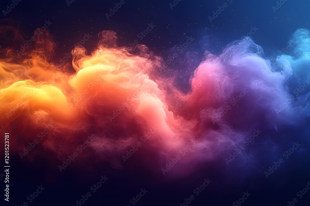 Fototapeta premium Colorful abstract background with smoke and gradient waves