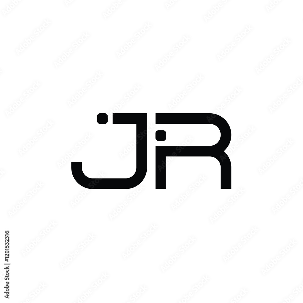 JR monogram logo design letter text name symbol monochrome logotype alphabet character simple logo JR monogram logo design letter text name symbol monochrome logotype alphabet character simple logo