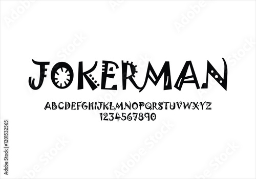 Jokerman font for logo and headline. Isolated vector typeset