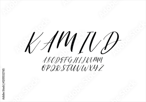 Kamild font for logo and headline. Isolated vector typeset