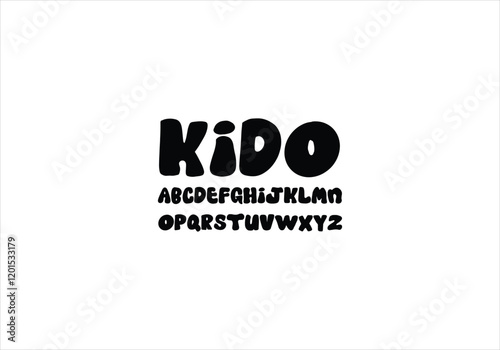 Kido font for logo and headline. Isolated vector typeset