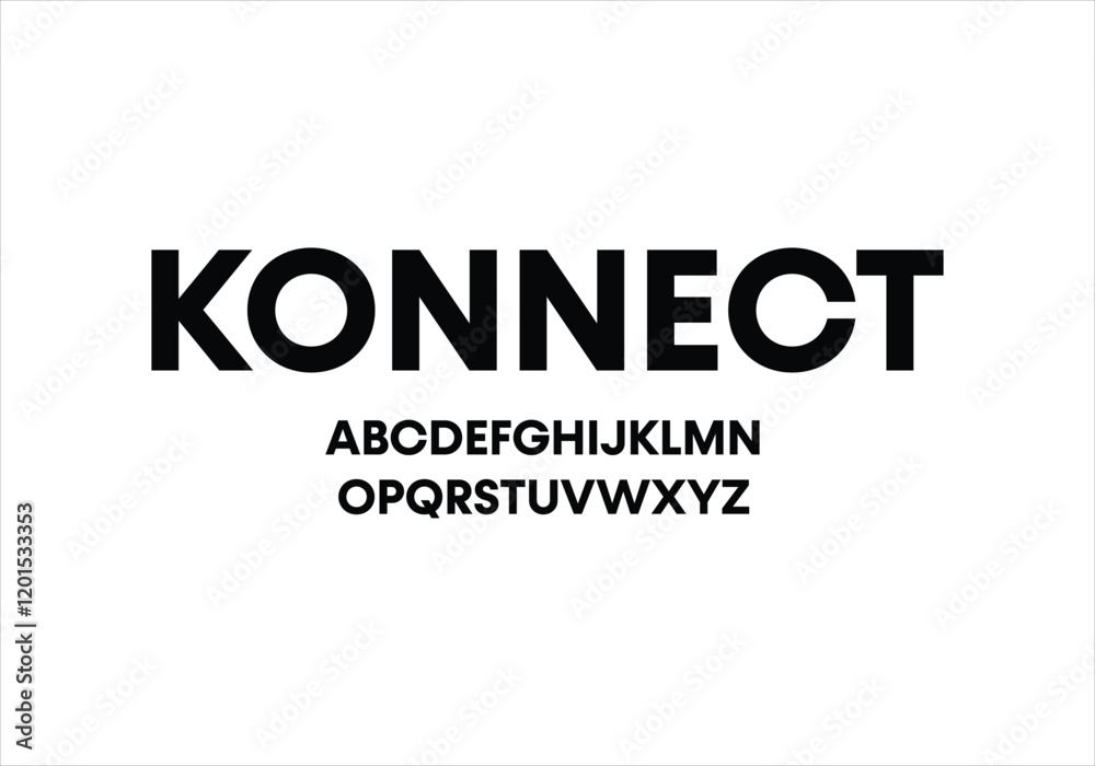 Konnect font for logo and headline. Isolated vector typeset Konnect font for logo and headline. Isolated vector typeset