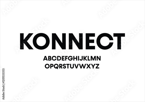 Konnect font for logo and headline. Isolated vector typeset