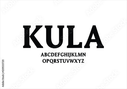 Kula font for logo and headline. Isolated vector typeset
