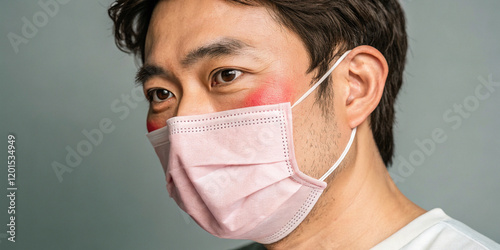 A Different View of a Man with a Facial Mask Enjoying a Spa Experience photo