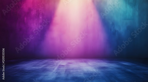 Glowing Neon Light Illuminates Dark Textured Walls