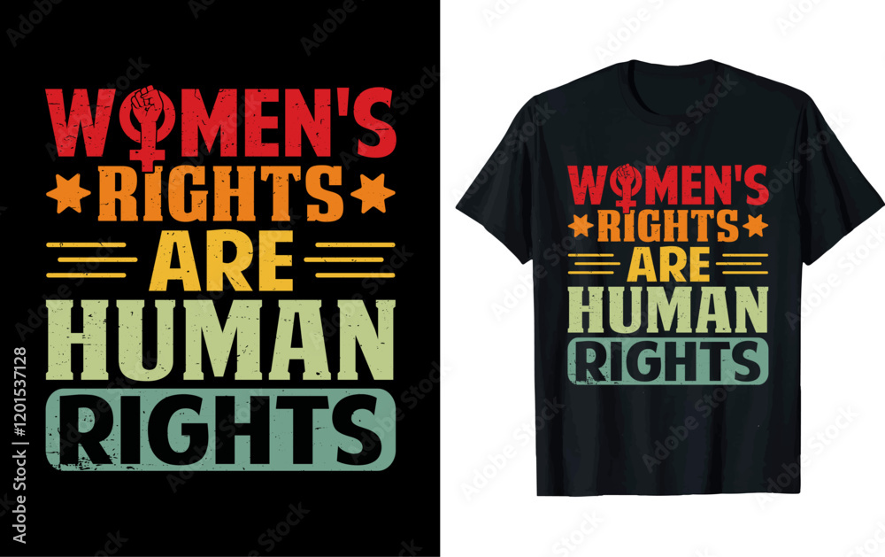 Fototapeta premium Women's day Vector t shirt design, vector illustration, Women's day design, silhouette style. 