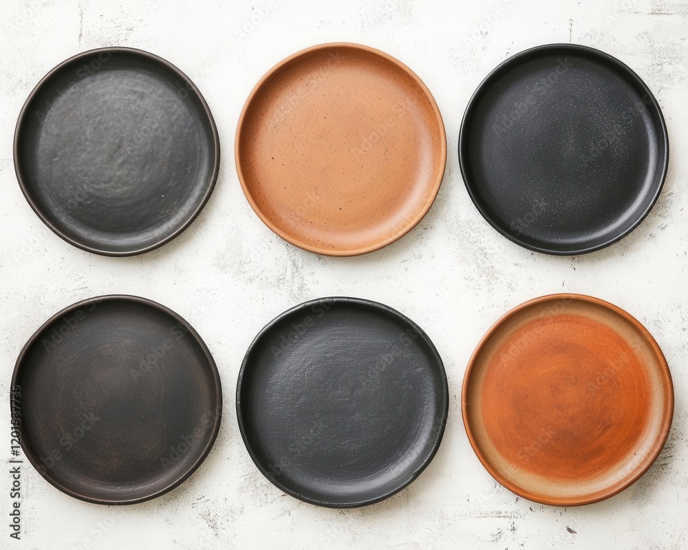 Handcrafted clay plates with raw, uneven edges, rustic kitchen essentials by skilled artisans