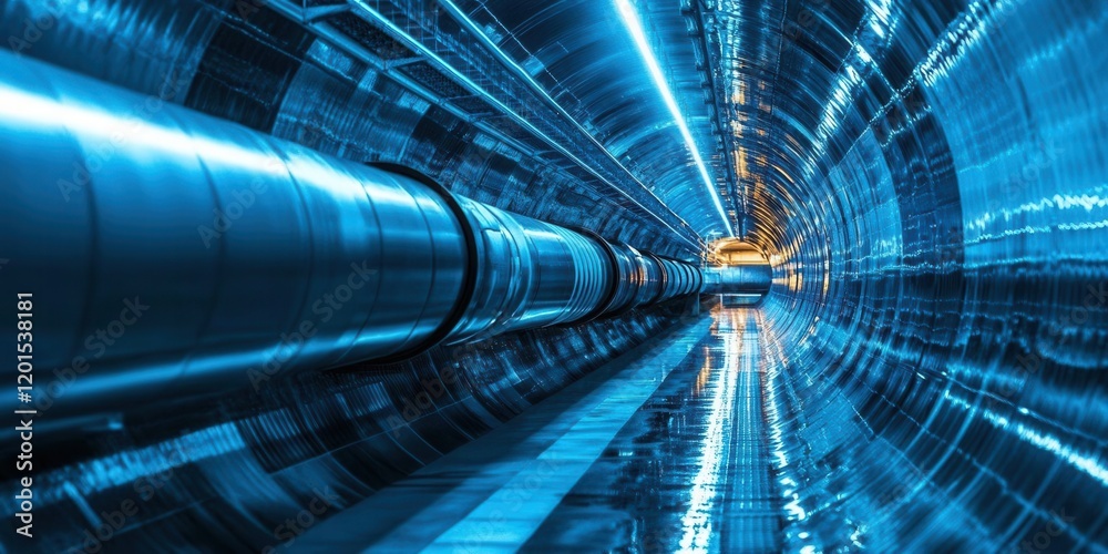 Obraz premium Vibrant pipeline diagram symbolizing continuous operational improvement, sleek and futuristic style