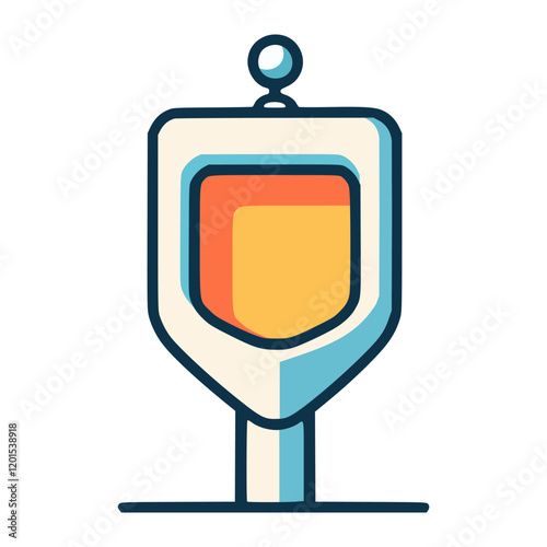 urinal men toilet hygiene flat color vector illustration template design