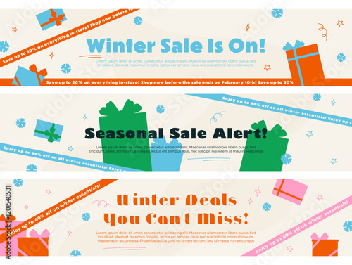 Winter Sale Banners with amazing discounts and exciting seasonal offers for all shoppers.