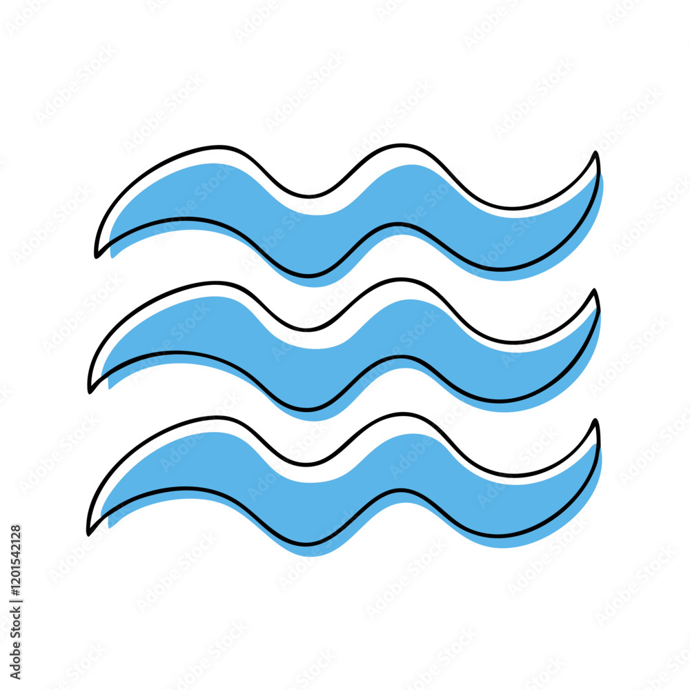 Obraz premium water waves icon, water waves vector illustration-simple illustration of water waves, perfect for water waves logos and themed design 