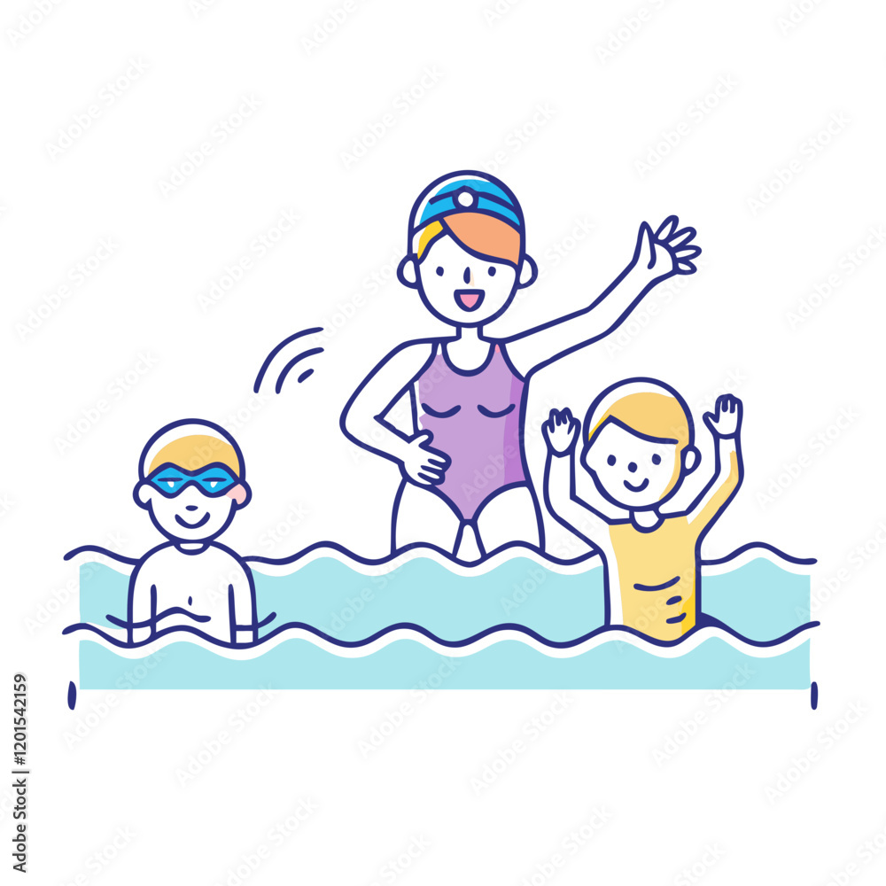 children s swimming lesson icon, children s swimming lesson vector illustration-simple illustration of children s swimming lesson, perfect for children s swimming lesson logos and themed design children s swimming lesson icon, children s swimming lesson vector illustration-simple illustration of children s swimming lesson, perfect for children s swimming lesson logos and themed design