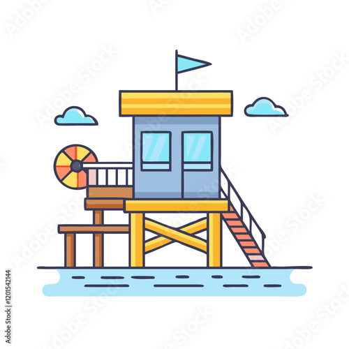 beach lifeguard station icon, beach lifeguard station vector illustration-simple illustration of beach lifeguard station, perfect for beach lifeguard station logos and themed design 