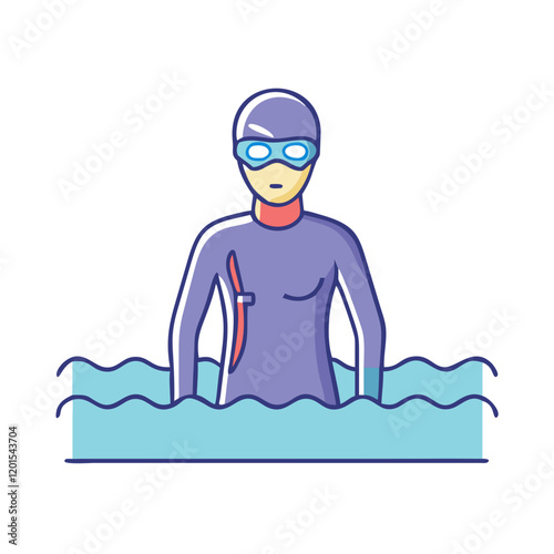 swimmer in wetsuit icon, swimmer in wetsuit vector illustration-simple illustration of swimmer in wetsuit, perfect for swimmer in wetsuit logos and themed design 