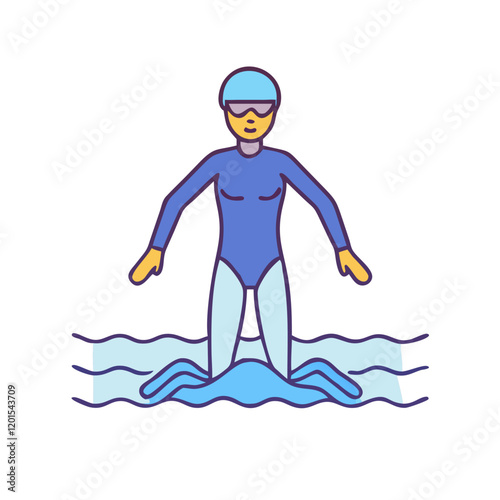 swimmer in wetsuit icon, swimmer in wetsuit vector illustration-simple illustration of swimmer in wetsuit, perfect for swimmer in wetsuit logos and themed design 