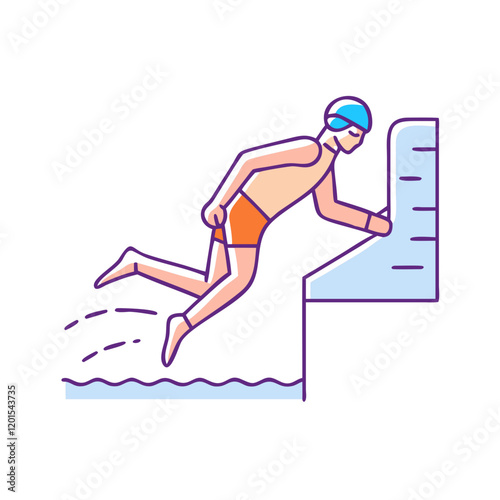 swimmer kicking off the wall icon