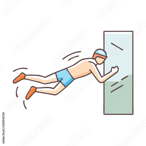 swimmer kicking off the wall icon
