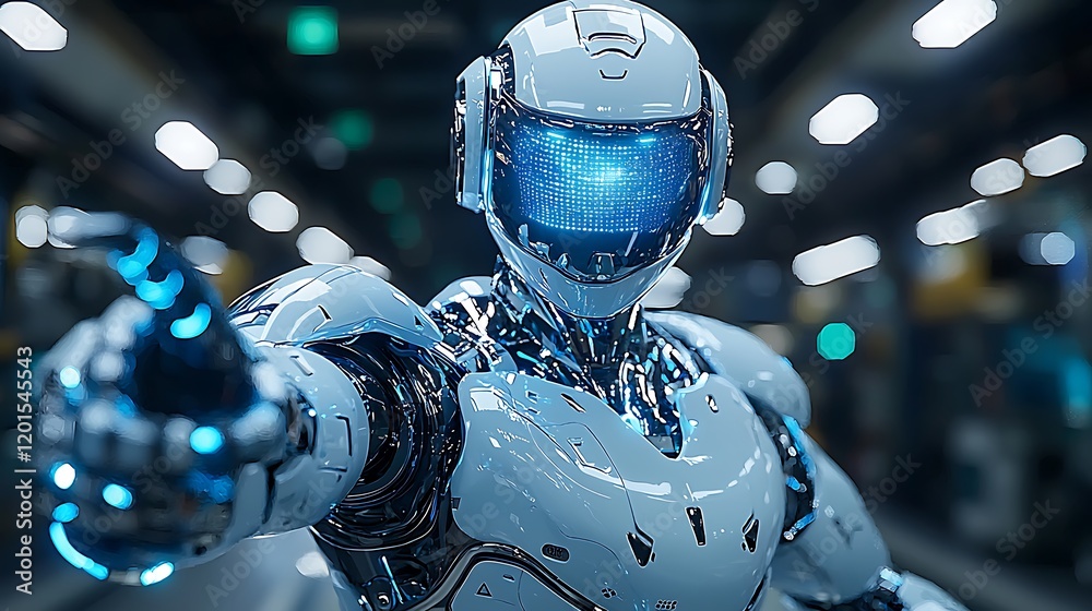 Advanced Robot Extending Hand Showing Technology Advanced Robot Extending Hand Showing Technology