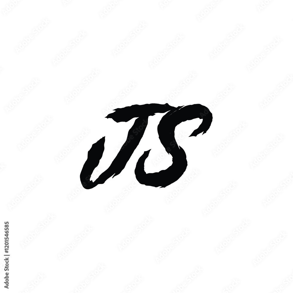 Obraz premium JS monogram logo design letter text name symbol monochrome logotype alphabet character simple logo