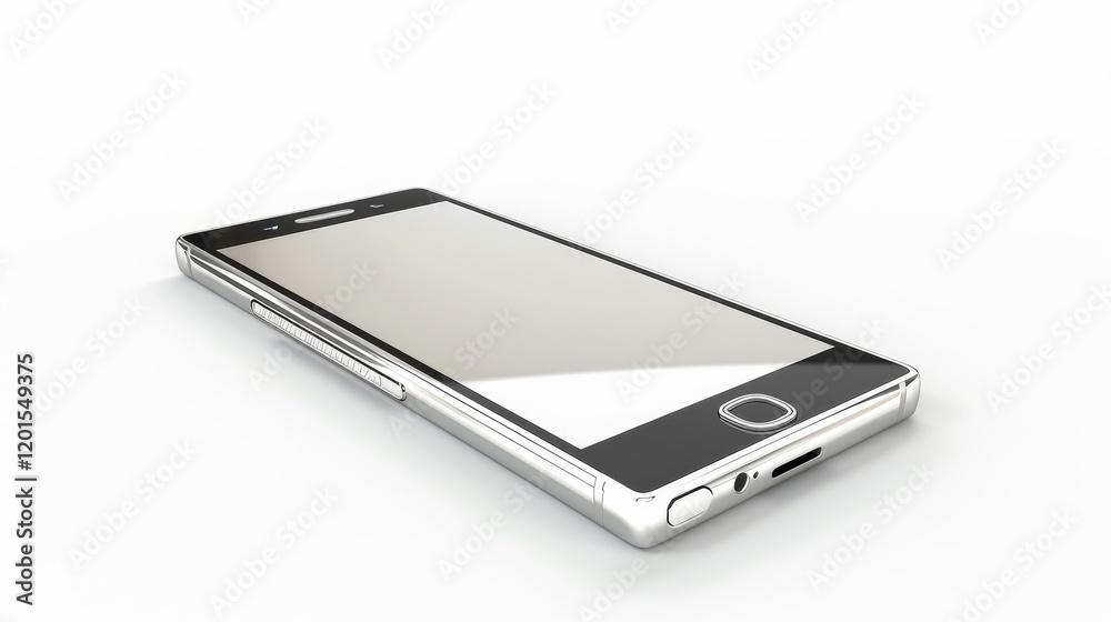 A sleek smartphone lying on a surface, showcasing a modern design with a large screen. A sleek smartphone lying on a surface, showcasing a modern design with a large screen.