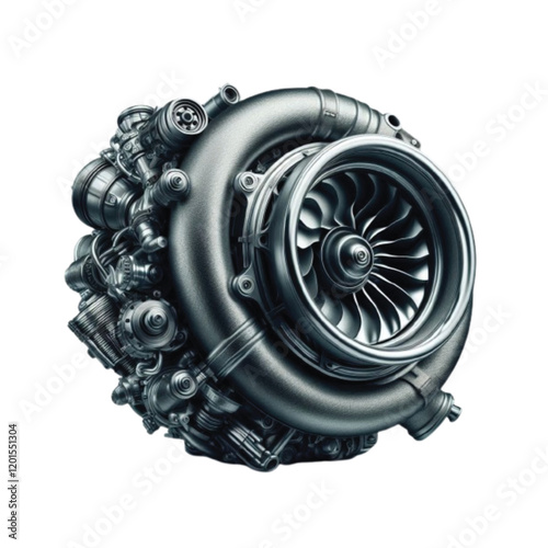 Car turbo on white background