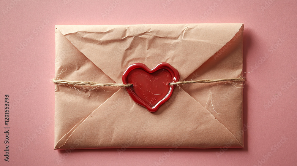 Envelop with seal heart. Envelop with seal heart.