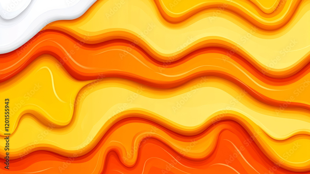 Abstract wavy layers in vibrant orange and yellow tones Abstract wavy layers in vibrant orange and yellow tones