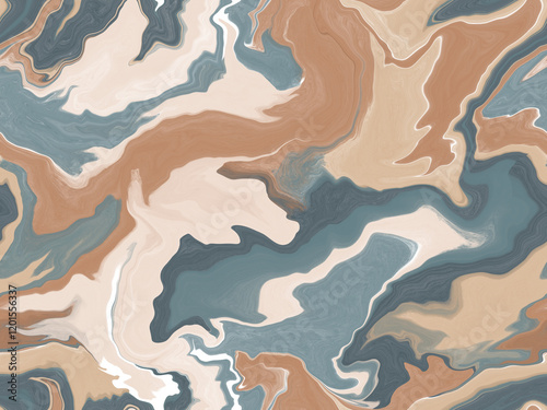 Calm blue and brown marbling marble marmer seamless surface pattern design for fabric fashion or wallpaper background needs	