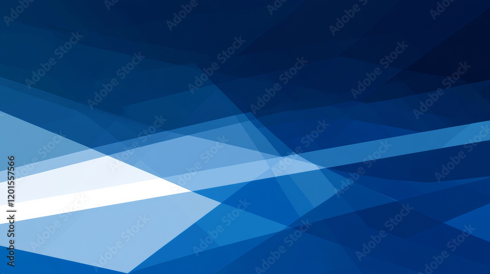 Fototapeta premium Abstract geometric blue background with layered shapes