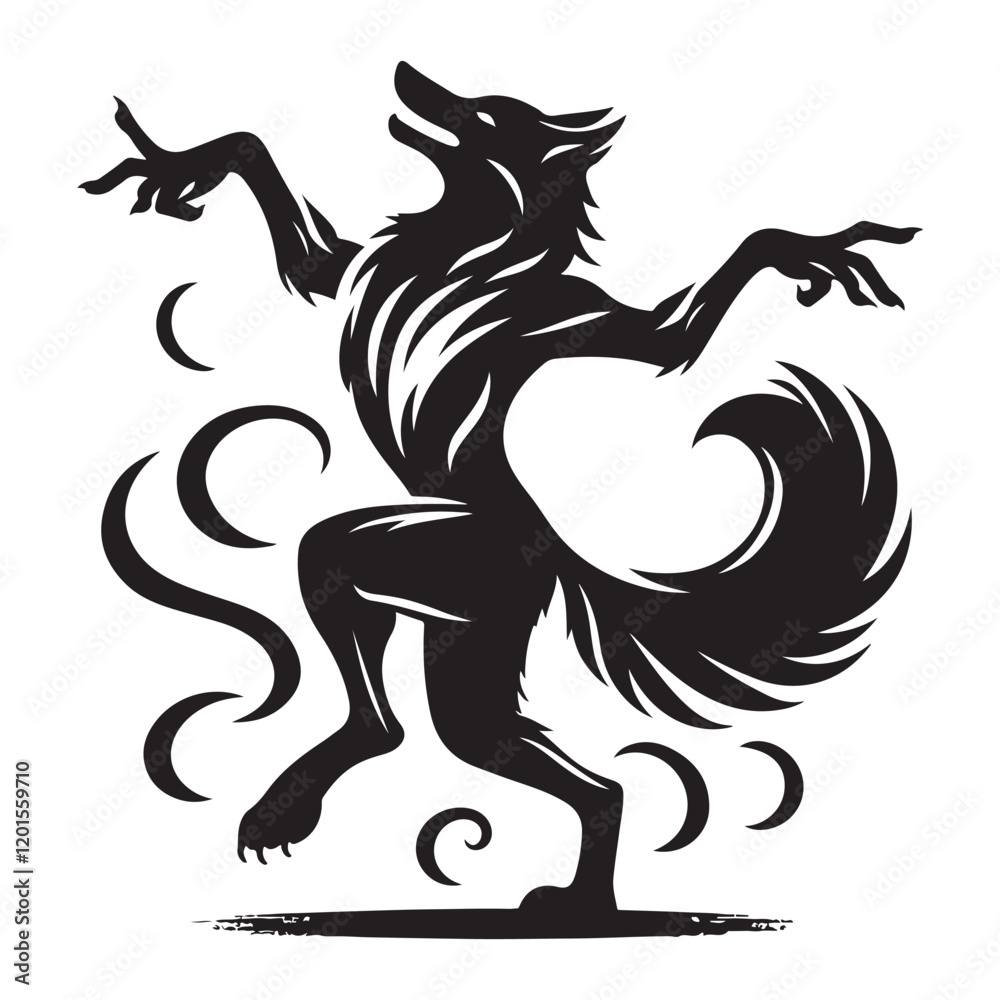 Obraz premium wolf black silhouette 