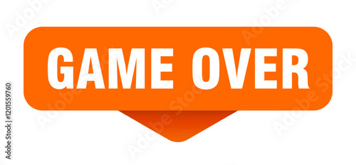 game over sticker. game over sign on transparent background