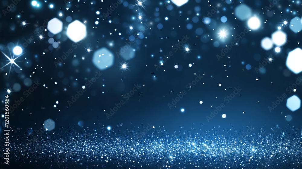 Sparkling blue bokeh lights on dark background Sparkling blue bokeh lights on dark background