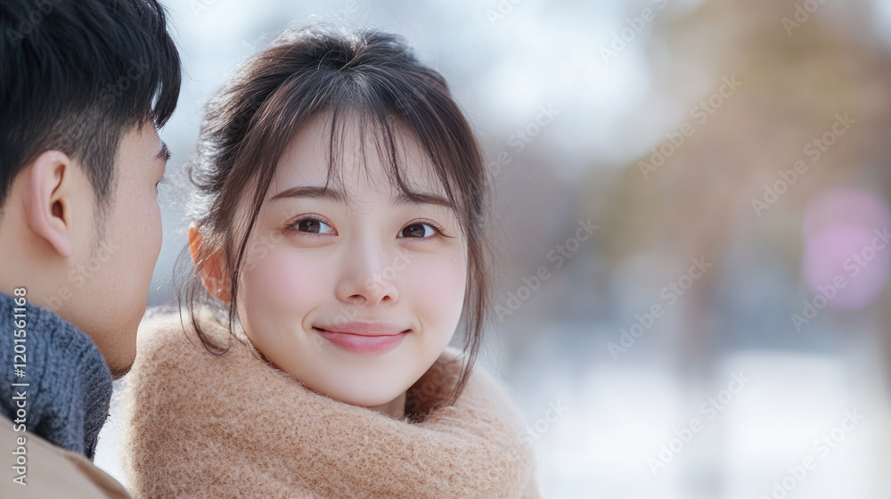 Obraz premium Chinese young couple having fun together enjoy the moment and falling in love
