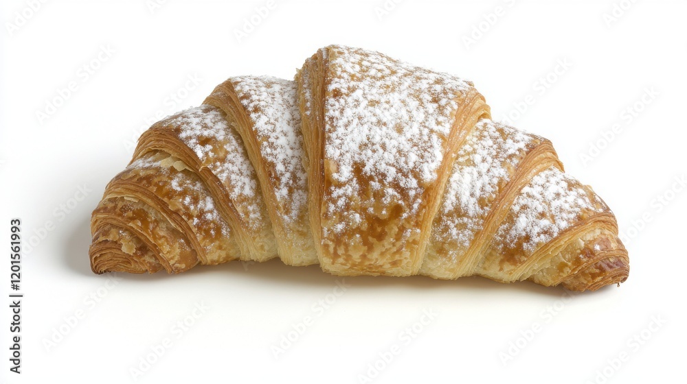 Lightly Dusting Croissant on White Surface Lightly Dusting Croissant on White Surface