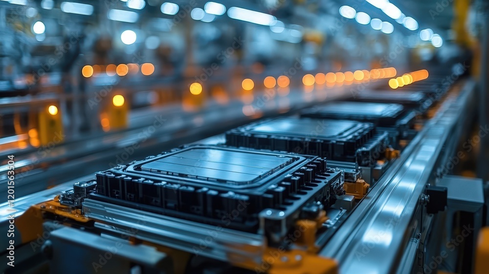 Advanced Mass Production Assembly Line for Electronic Components in a Modern Factory with High-Tech Machinery and Automation Advanced Mass Production Assembly Line for Electronic Components in a Modern Factory with High-Tech Machinery and Automation