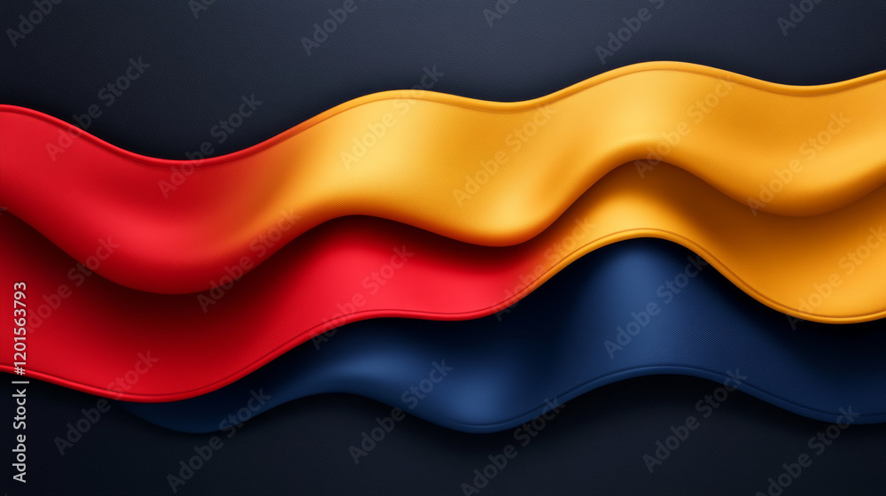 Fototapeta premium Colorful abstract waves in red, yellow, and blue