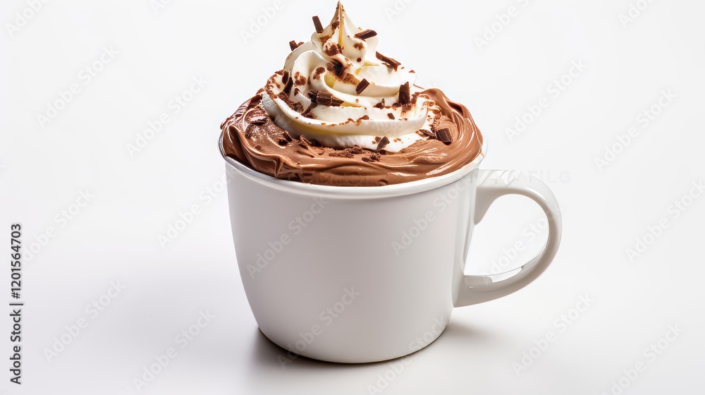 cup of coffee with chocolate and cream isolated on white background cup of coffee with chocolate and cream isolated on white background