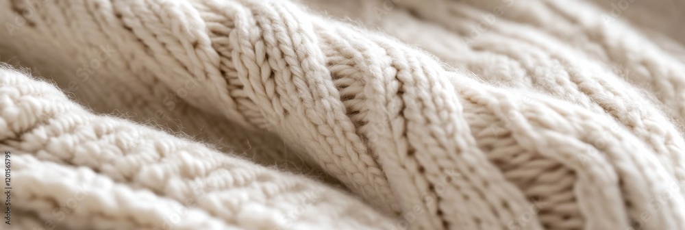 Close-up texture of beige knitted fabric with intricate pattern details Close-up texture of beige knitted fabric with intricate pattern details