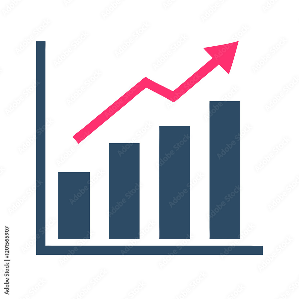 business graph with arrow, representing trending or popular content. business graph with arrow, representing trending or popular content.